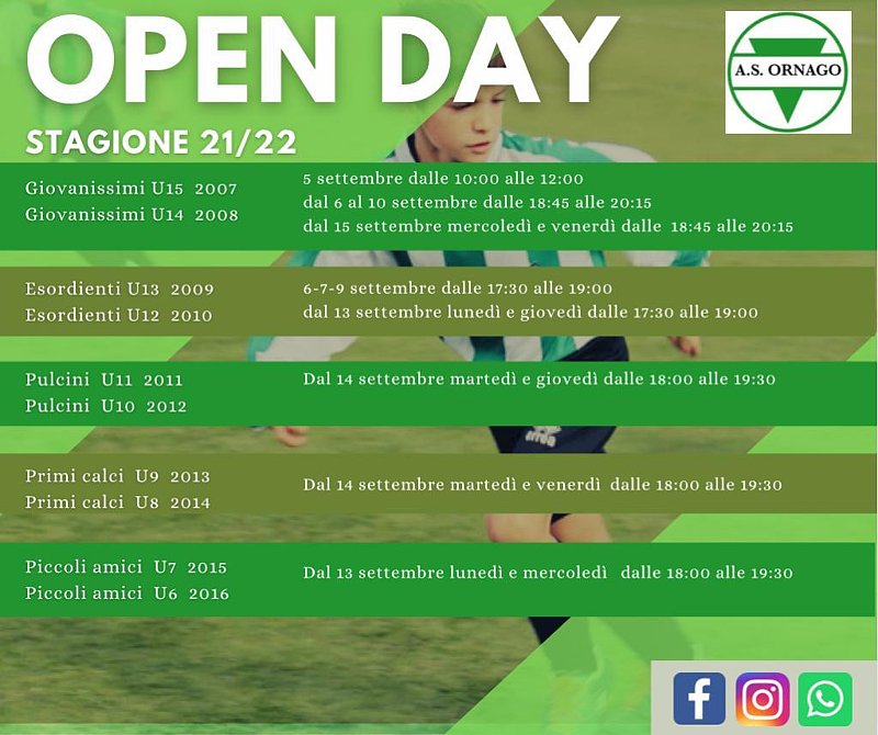 Open Day Stagione 2021-2022